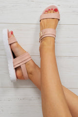 Pink Snake Print Gold Buckle Sandals - Jeanelle-Sandals