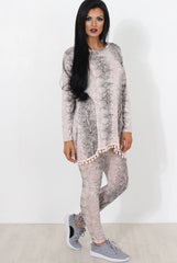 Pink Snakeskin Loungewear Set-Claudia-Loungewear