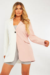 Pink Splice Oversized Blazer - Henny-Blazers