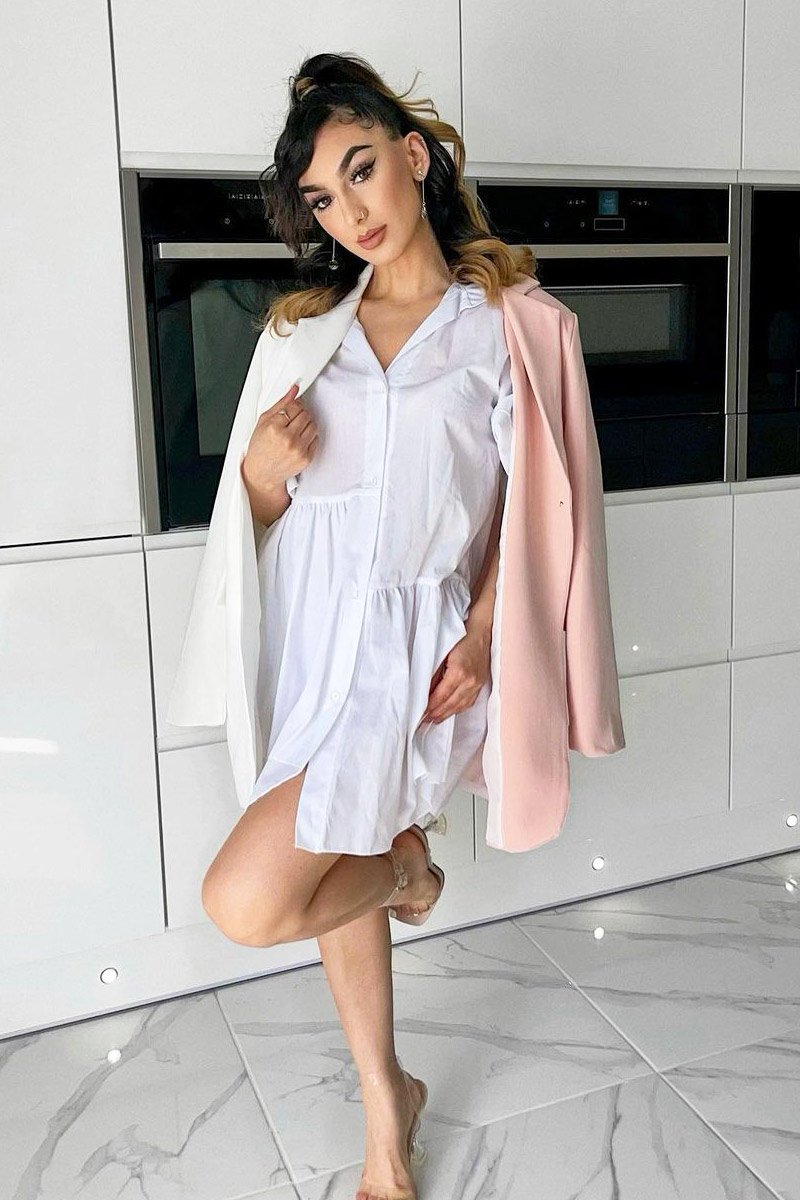 Pink Splice Oversized Blazer - Henny-Blazers