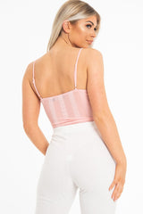 Pink Striped Lace Detail Cupped Bodysuit - Mollie – Rebellious Fashion