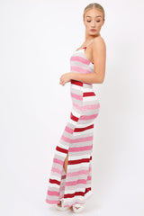Pink Striped Maxi Dress - Kiah-Dresses