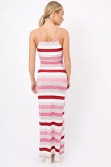 Pink Striped Maxi Dress - Kiah-Dresses