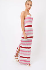 Pink Striped Maxi Dress - Kiah-Dresses
