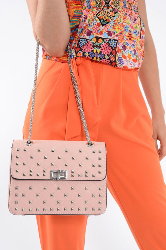Pink Studded Cross Body Bag -  Orba