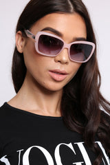 Pink Thick Frame Sunglasses - Sali-Sunglasses