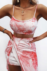 Pink Tie Dye Midi Skirt and Crop Top Co-ord - Lisa-Co-ords