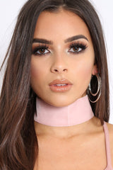 Pink Velvet Wide Choker - Aala-Chokers