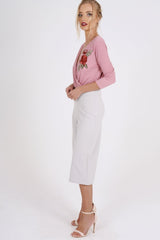 Pink Wrap Around Embroidered Bodysuit - Roisin-Bodysuits