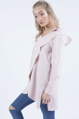 Pink Wrap Around Oversized Hoodie - Yasmin-Loungewear