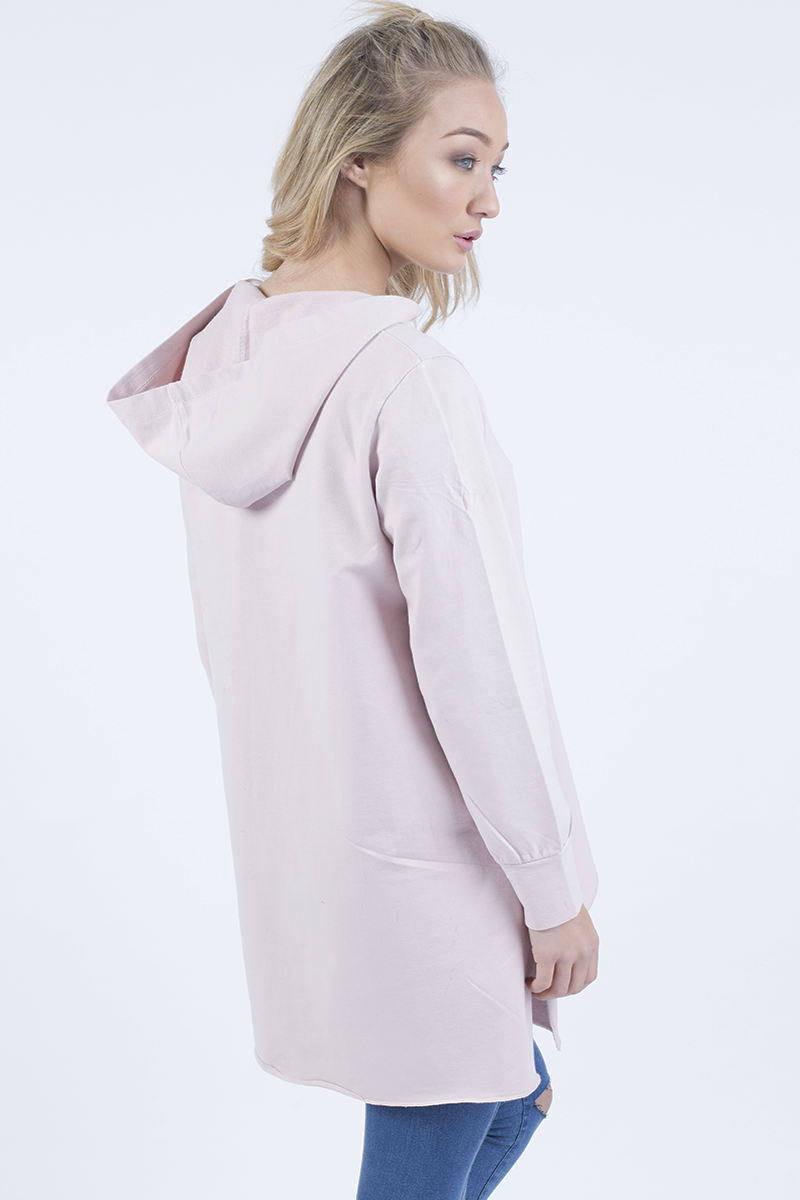 Pink Wrap Around Oversized Hoodie - Yasmin-Loungewear