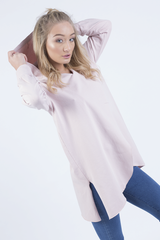 Pink Wrap Around Oversized Hoodie - Yasmin-Loungewear
