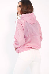 Pink Zip Front Windbreaker Jacket - Terah-Jackets