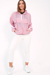 Pink Zip Front Windbreaker Jacket - Terah-Jackets