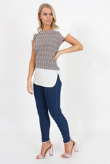 Pink and Black Zig Zag Patterend Tee - Jayla-T-shirt