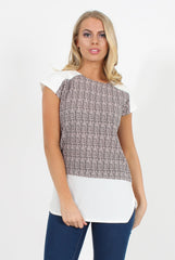 Pink and Black Zig Zag Patterend Tee - Jayla-T-shirt