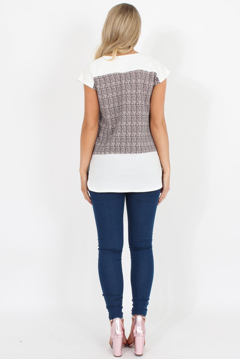 Pink and Black Zig Zag Patterend Tee - Jayla-T-shirt