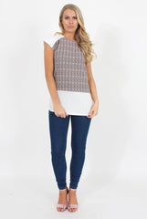 Pink and Black Zig Zag Patterend Tee - Jayla-T-shirt