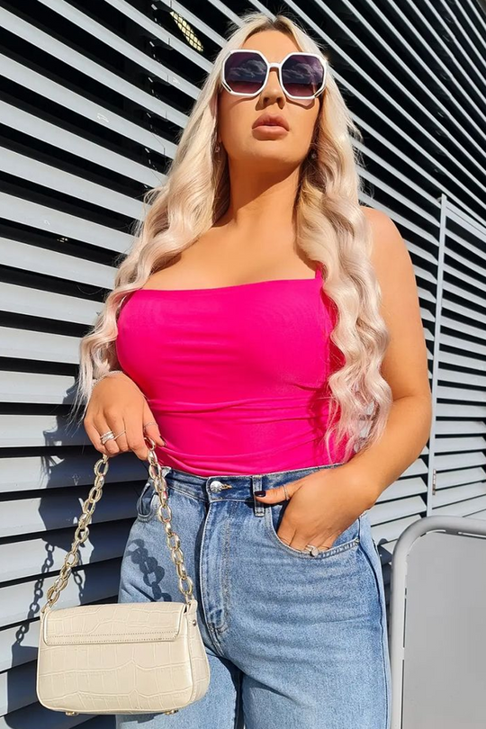 Pink Mesh Ruched Bodysuit - Myers