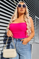 Pink Mesh Ruched Bodysuit - Myers