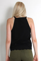 Piper Black Scallop Cami-Tops