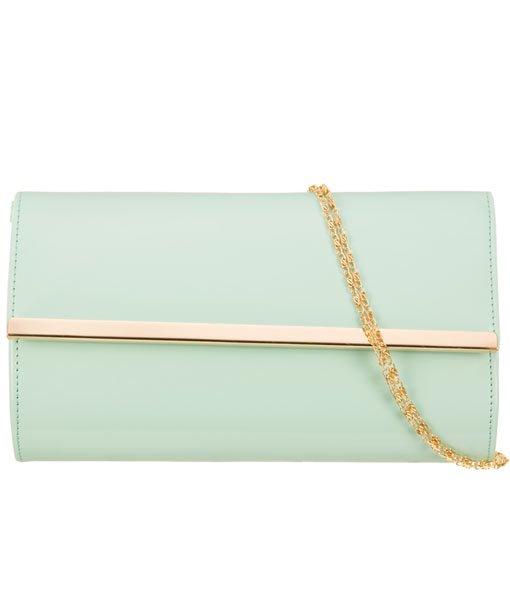 Plate Detail Patent Clutch - Bella-Bags