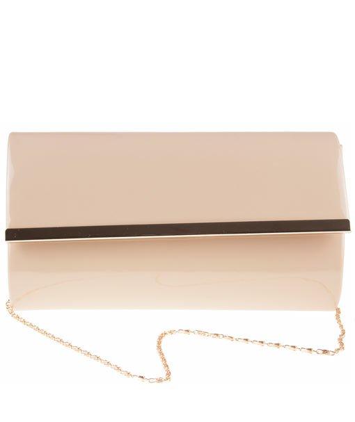 Plate Detail Patent Clutch - Bella-Bags
