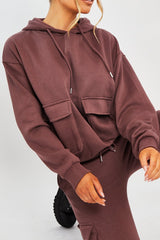Plum Pocket Hoodie and Joggers Tracksuit - Aafiya-Tracksuits
