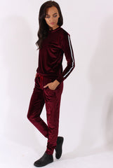 Plum Velvet Stripe Tracksuit - Armani-Tracksuits