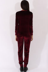 Plum Velvet Stripe Tracksuit - Armani-Tracksuits