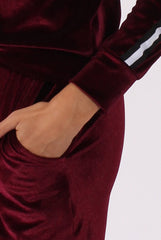 Plum Velvet Stripe Tracksuit - Armani-Tracksuits