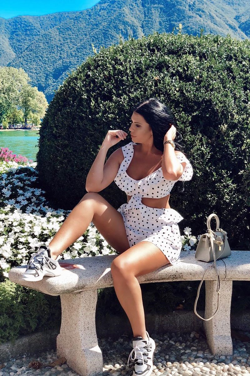 Polka Dot Frill Cut Out Playsuit - Karris-Playsuits