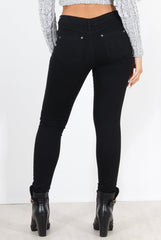 Prim Black Ripped Knee Skinny Jeans-Jeans