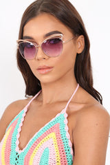 Purple Extreme Cat Eye Sunglasses -Gustie-Sunglasses