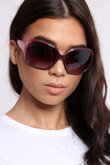 Purple Fade Pattern Chunky Frame Sunglasses - Soul-Sunglasses