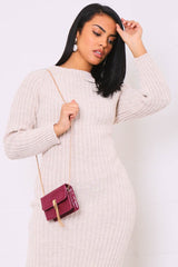 Purple Faux Croc Box Bag - Jerilynn-Bags