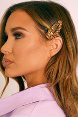 Purple Gold Gem Stone Hair Clip - Adylee-Hair