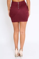 Purple Lace Up Suedette Mini Skirt - Lotty-Skirts