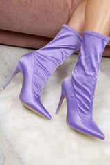 Purple Stretch Sock Boots - Helga-Boots