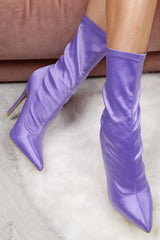 Purple Stretch Sock Boots - Helga-Boots