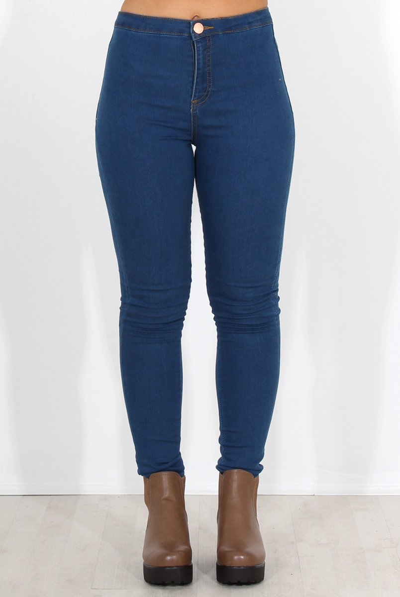 Quinn Blue High Waisted Jeans-Jeans