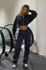 Grey Straight Leg Cargo Trousers - Rian