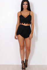 Rachel Black Crochet Shorts-Shorts