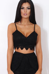 Rachel Black Crochet Top-Tops