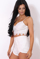 Rachel White Crochet Top-Tops