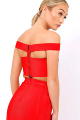 Red Bandage Crop Top - Fiora-Crop Tops