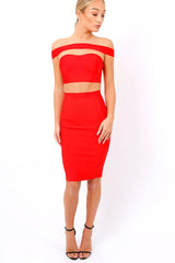 Red Bandage Crop Top - Fiora-Crop Tops
