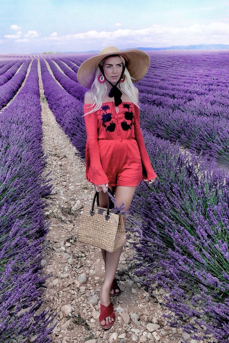 Red Bardot Embroidered Playsuit - Siena-Playsuits