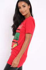 Red Be You Slogan T-shirt - Jackie-Tops