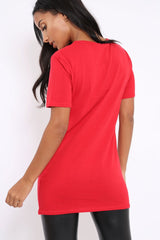 Red Be You Slogan T-shirt - Jackie-Tops